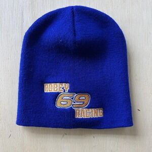 YP Classics Beanie Mens One Size Blue Embroidered 69 Racing Knit Winter Hat